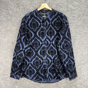 INC International Concepts Shirt XL Blue Geometric Button Up Long Sleeve